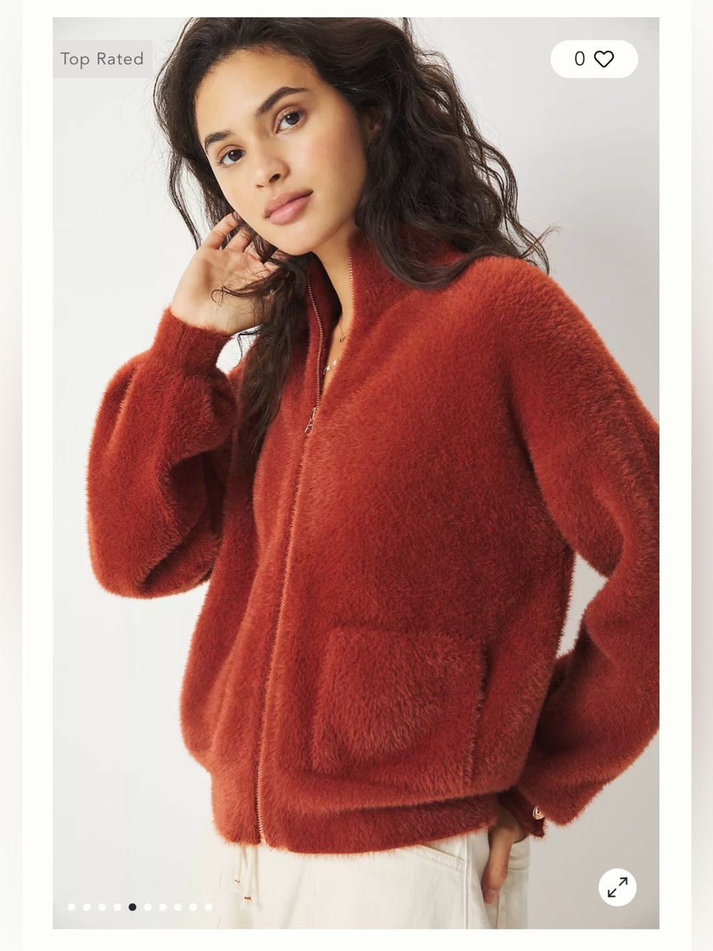 Anthropologie Maeve Kalista Eyelash Sweater Jacket in Pink , Small